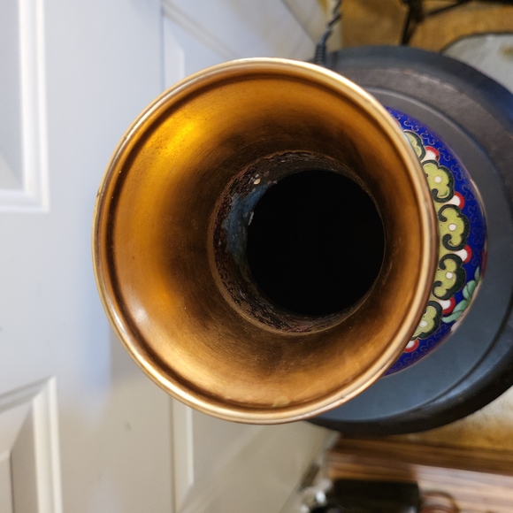 Vintage Chinese Cloisonne Enamel Phoenix Vase - Picture 7 of 14